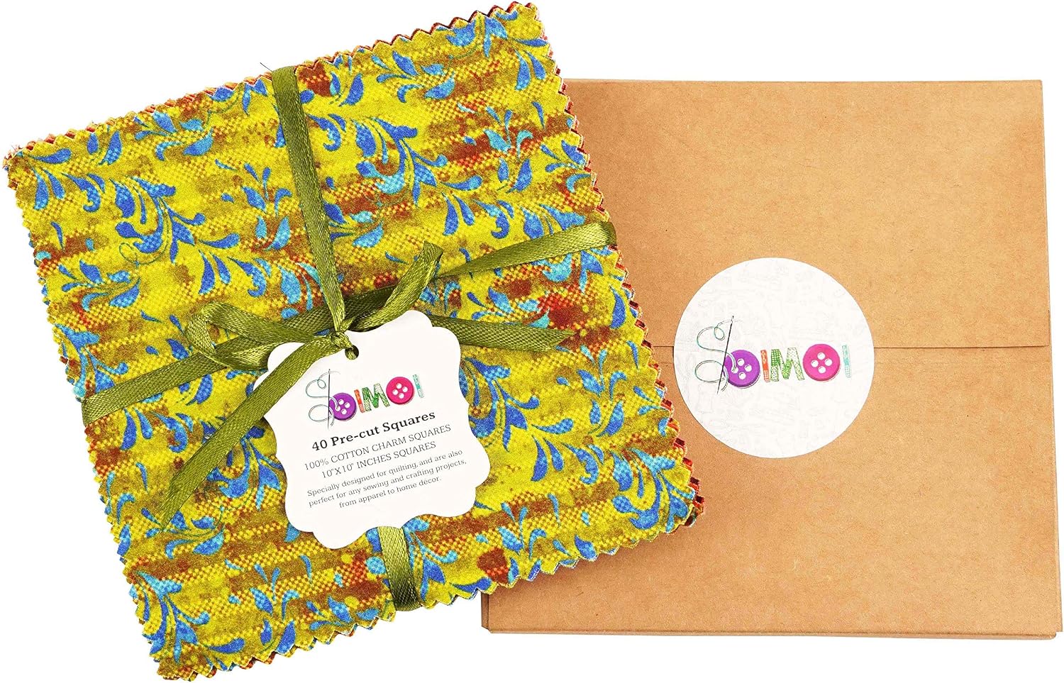 Soimoi Batik Print Precut 10-inch Cotton Fabric Quilting Squares Charm Pack DIY Patchwork Sewing Craft image 4