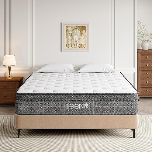 Miniatura 6 de Colchón de tamaño King, colchón híbrido firme de 12 pulgadas en una caja con espuma viscoelástica de gel, colchones de resortes en espiral