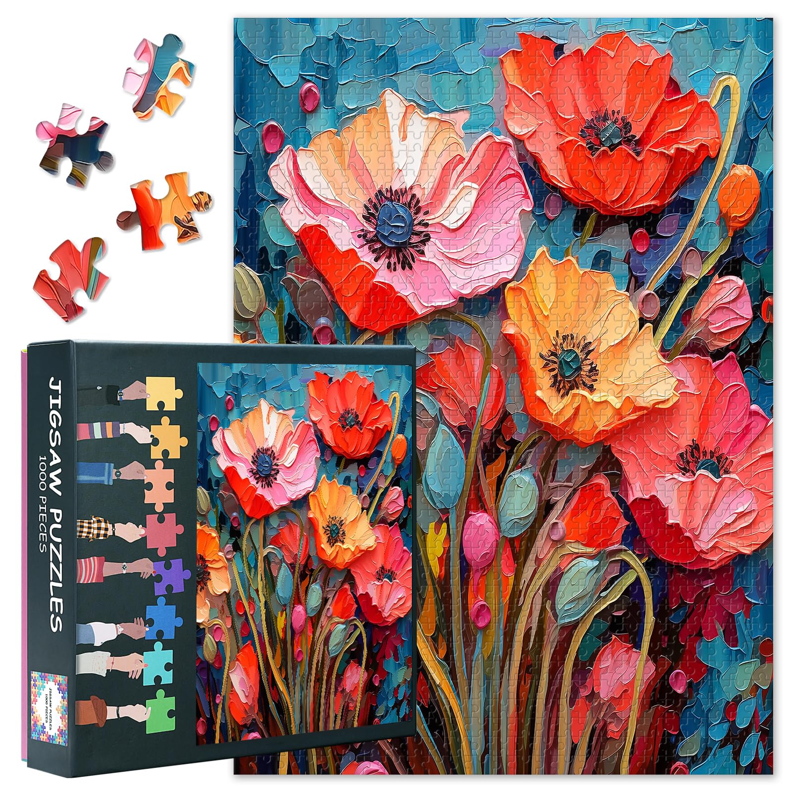 Tree Of Life 1000 Piece Jigsaw Puzzle - Colorful Art Puzzle For Adults With Reference Poster