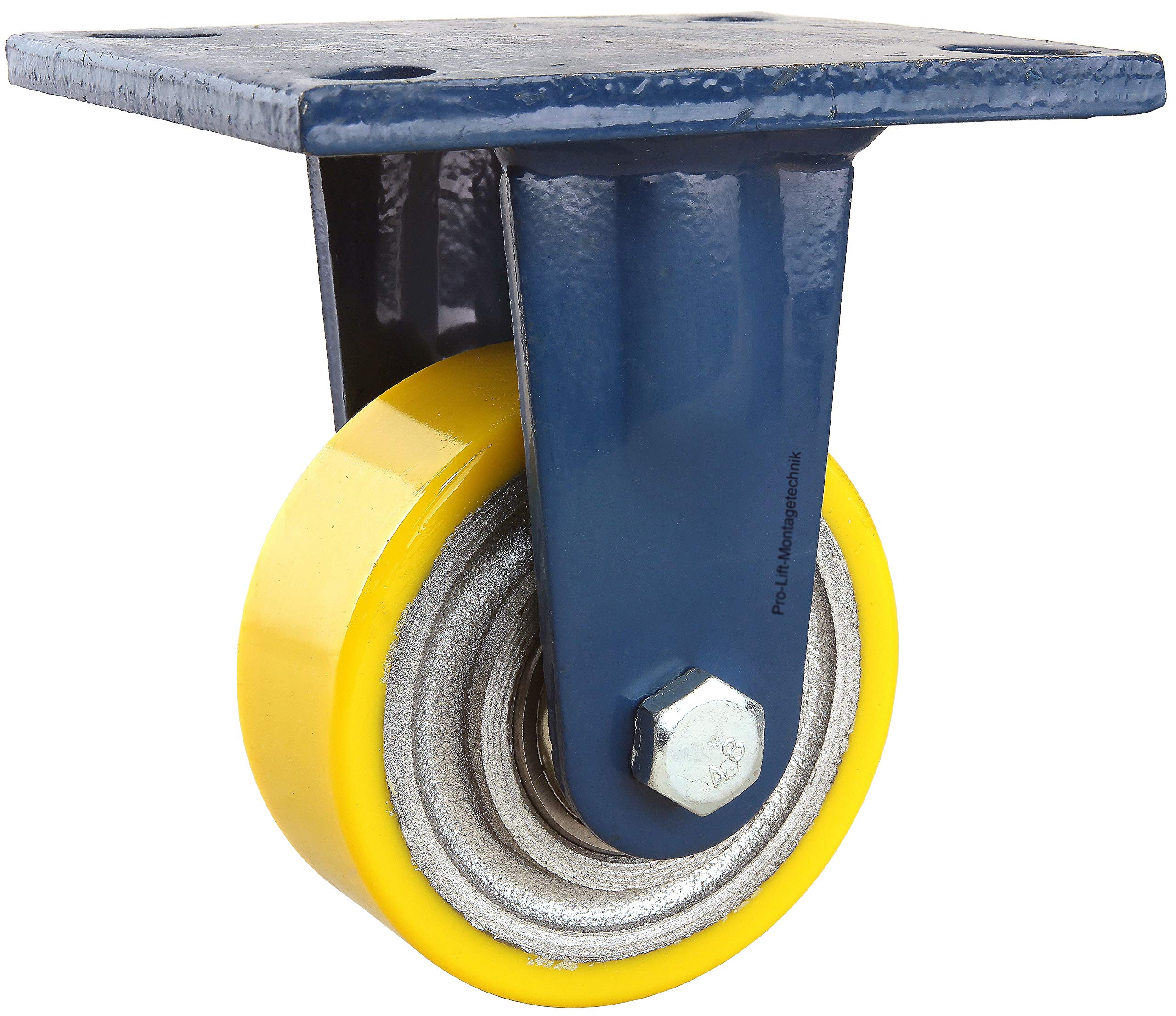 4 Stück: je 350 kg Bockrollen, Ø 100 mm, PU-Rollenbelag, M, 01860