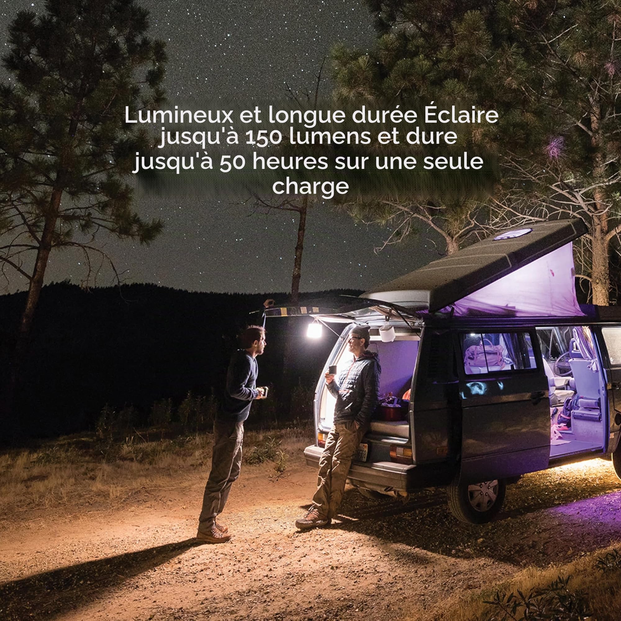 MPOWERD Luci Pro Outdoor 2.0 Lanterne gonflable rechargeable via solaire et USB-C + chargeur de téléphone, LED 150 lumens + finition transparente, dure jusqu'à 48 heures, étanche, camping, randonnée