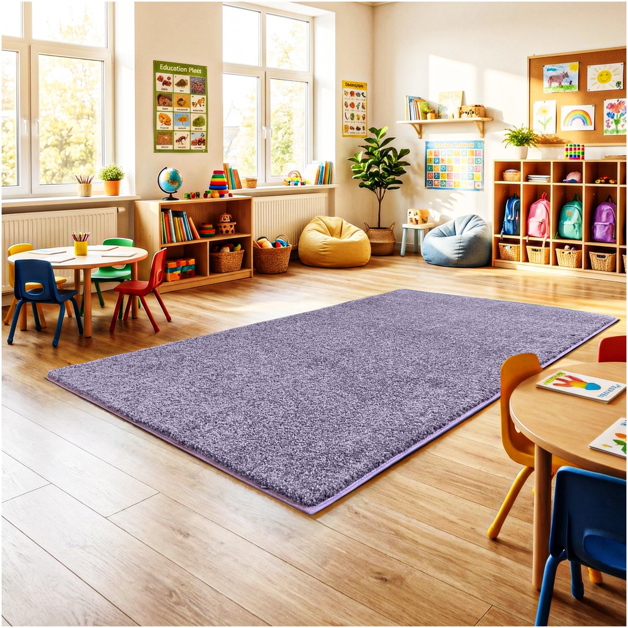 KOECKRITZ Soft & Colorful 5' x 7' Kids Classroom Area Rug – Cozy Playroom Carpet for Nursery, Daycare & Preschool, Flammability Pill Test Passed (