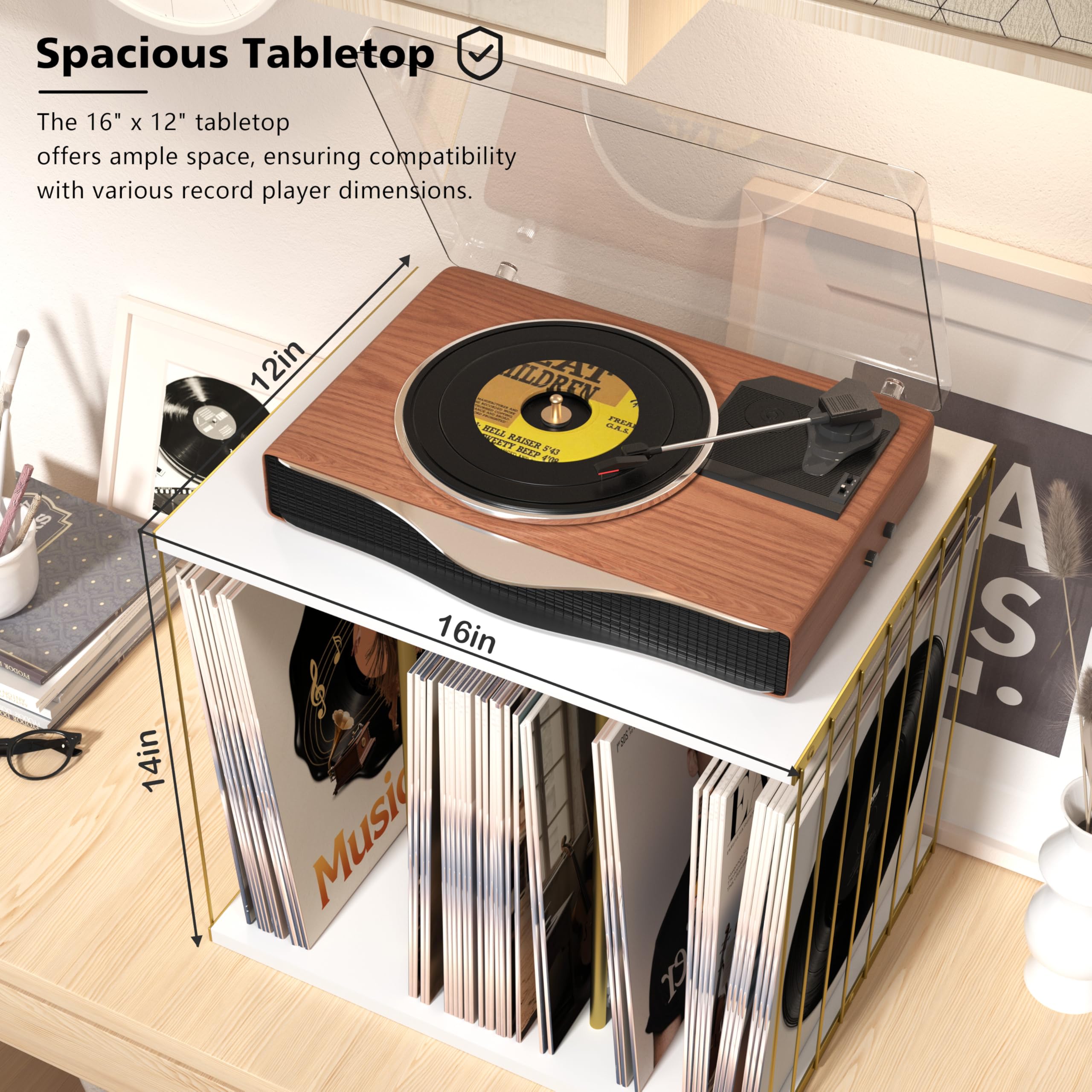 Emfogoo Porta Vinili, Legno Cornice Vinile con 3 Scomparti, Stile Vintage Multifunzionale Mobile Porta Dischi Vinile per Esporre Fino a 80-100 Album e Riviste, per Soggiorno, Ufficio e Studio (Bianco Emfogoo Porta Vinili, Legno Cornice Vinile con 3 Scomparti, Stile Vintage Multifunzionale Mobile Porta Dischi Vinile per Esporre Fino a 80-100 Album e Riviste, per Soggiorno, Ufficio e Studio (Bianco