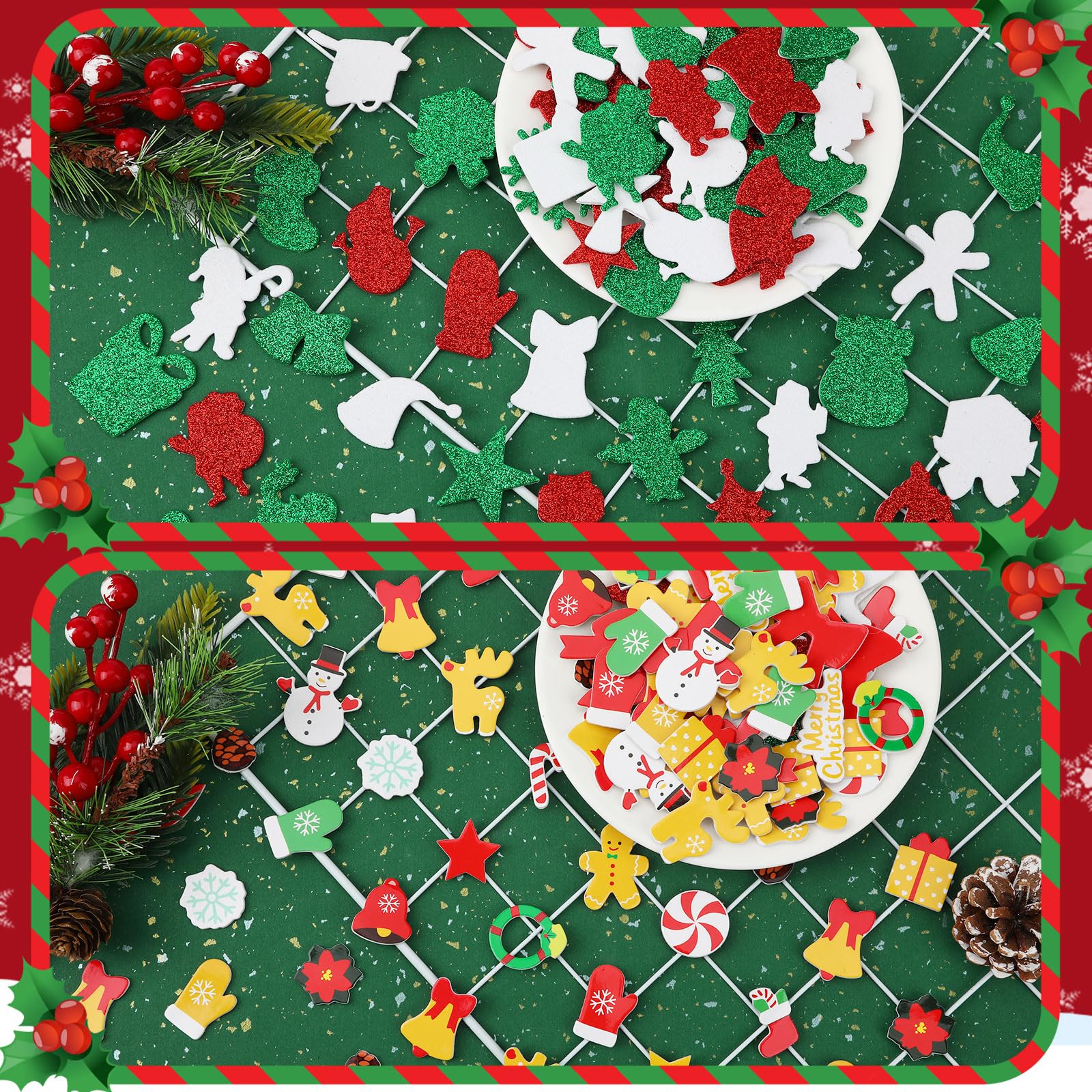 JarThenaAMCS 300-Pack Christmas Gingerbread Foam Stickers – Self-Adhesive DIY Craft Decor For Cards, Gifts & Party Supplies - View #9