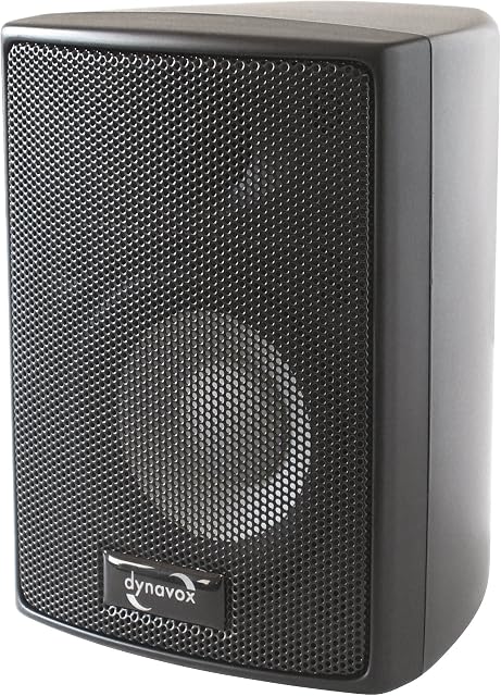 Dynavox AS-301 głośnik satelitarny, para, do kina domowego lub biura, kompaktowe pudełko surround, montaż ścienny, czarny