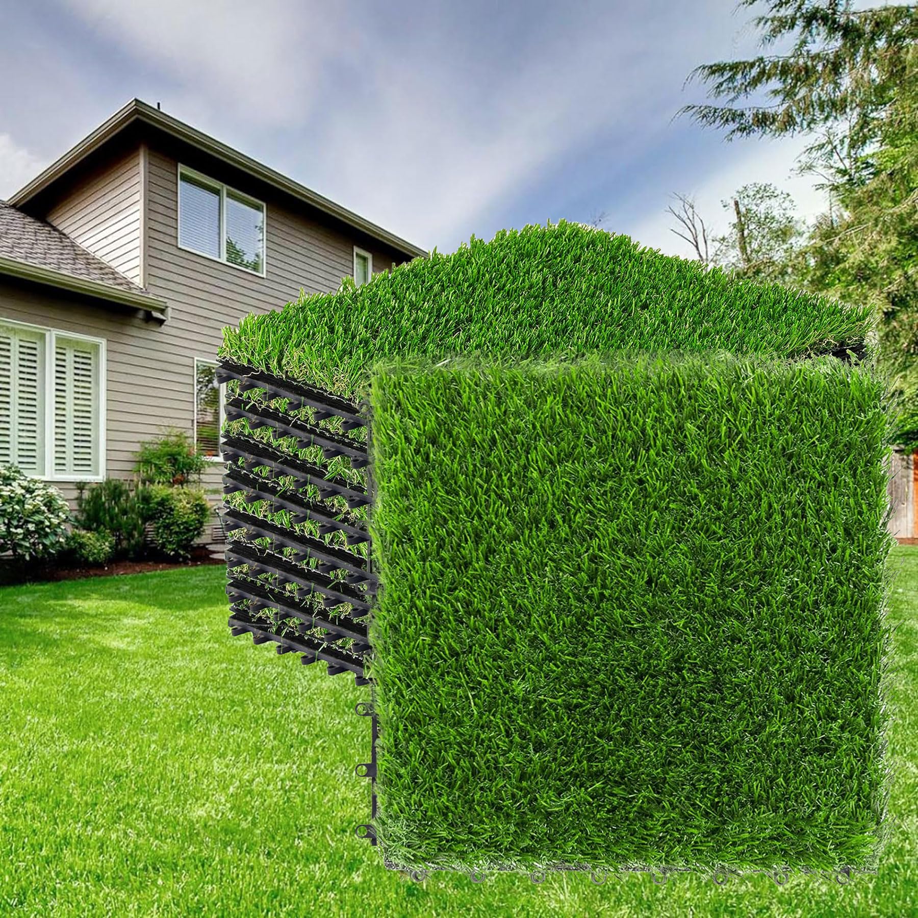 Amazon.com: Generic 12Pcs 12 * 12in Interlocking Artificial Grass
