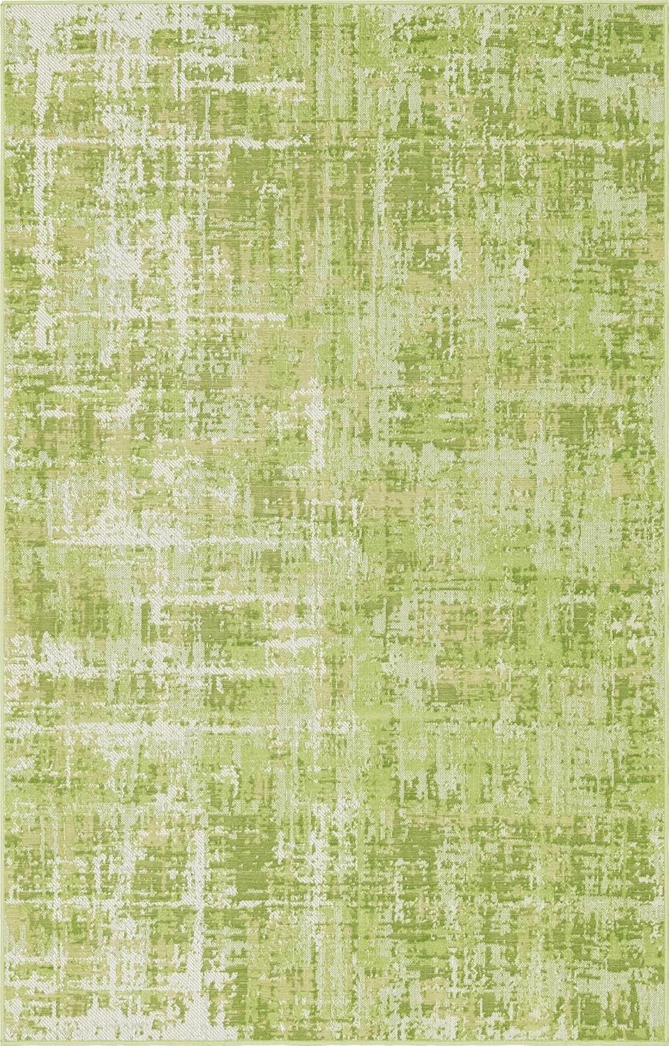 Rugs.com Valencia Collection Area Rug – 5' x 8' Green Low Rug Perfect for Bedrooms, Dining Rooms, Living Rooms