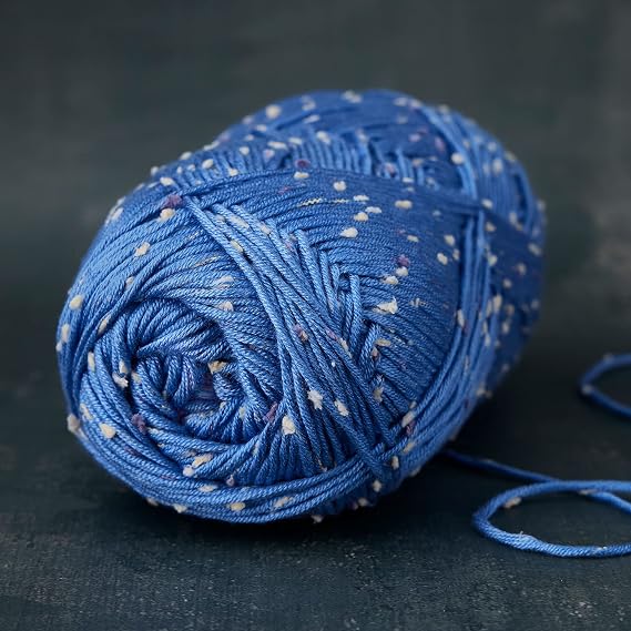 Loops & Threads Flecks Yarn - Yarn for Knitting, Crochet, Weaving, Arts & Crafts - Blue Lapis, Bulk 18 Pack
