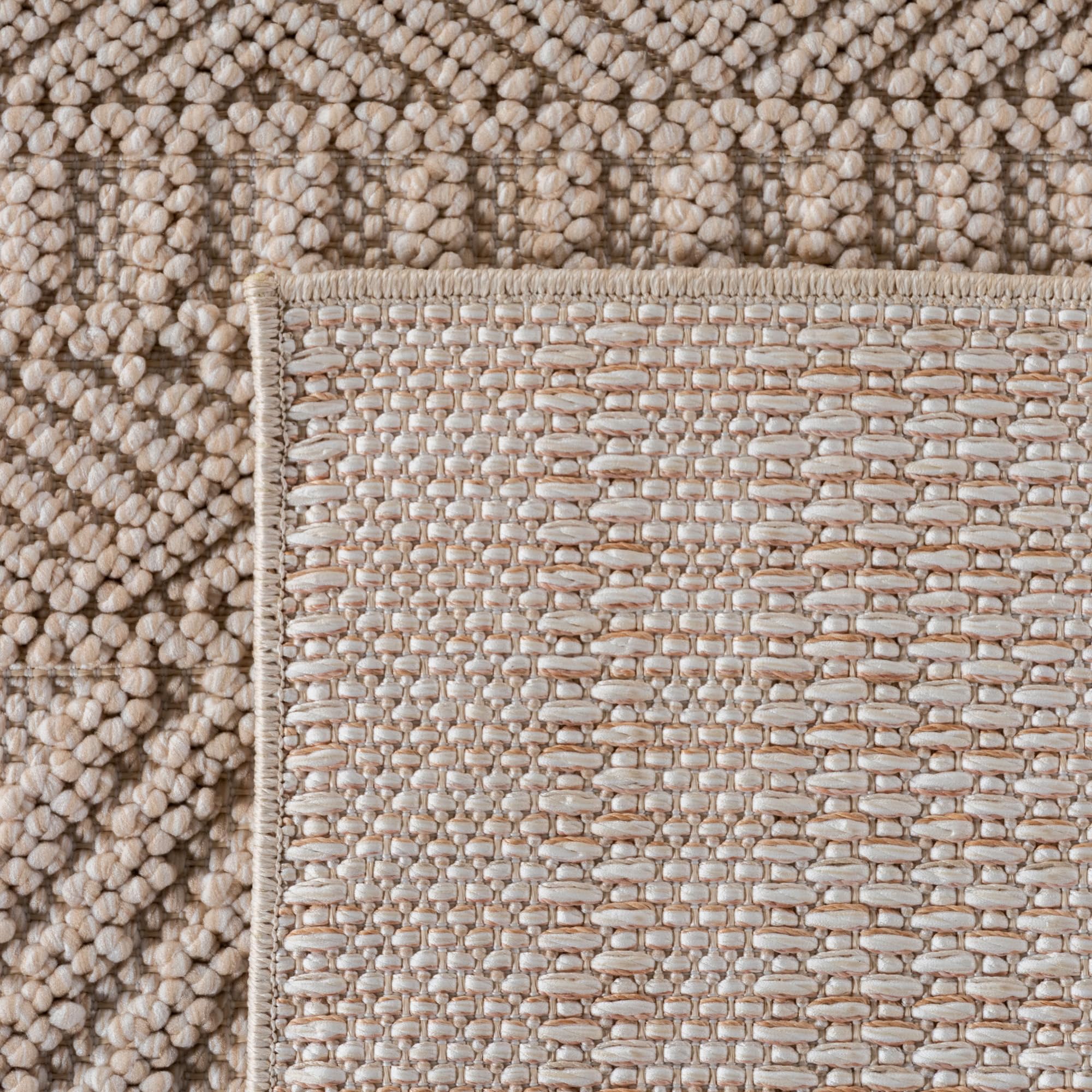 Carpetsale24 Tapis Couloir 80x250 cm Beige Design Vintage Bouclé Boucles Style Scandinave Doux Résistant Facile à Nettoyer Tapis Moderne pour Entrée Couloir Chambre