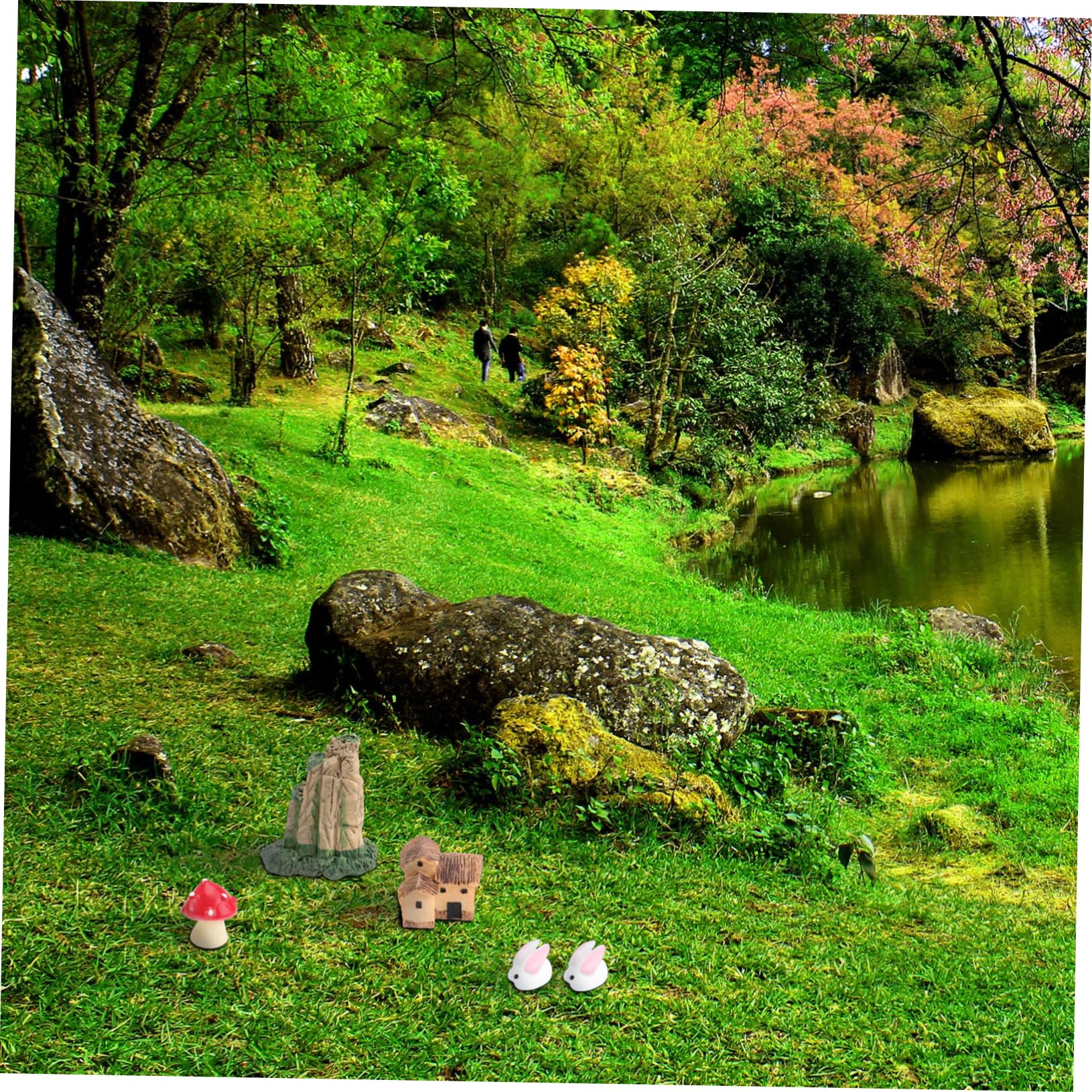 2 Sets Miniatur-Garten-Ornamente-Set Im Mediterranen Stil Feenfiguren Für Die Dekoration 99 Stück X 2