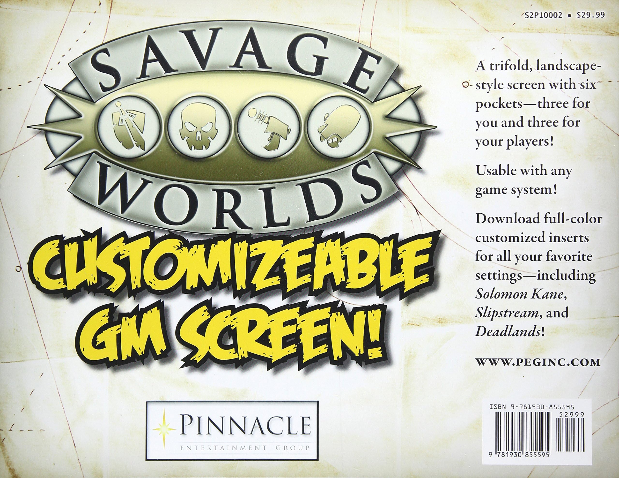 Savage Worlds Customizable GM Screen (S2P10002) Hardcover โ January 1, 2003