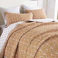 Vista 16 de SahSahCasa - Juego de cama con edredón tamaño queen, 100% algodón, con colcha, patrón botánico, color sólido, elegante, edredón acolchado ligero