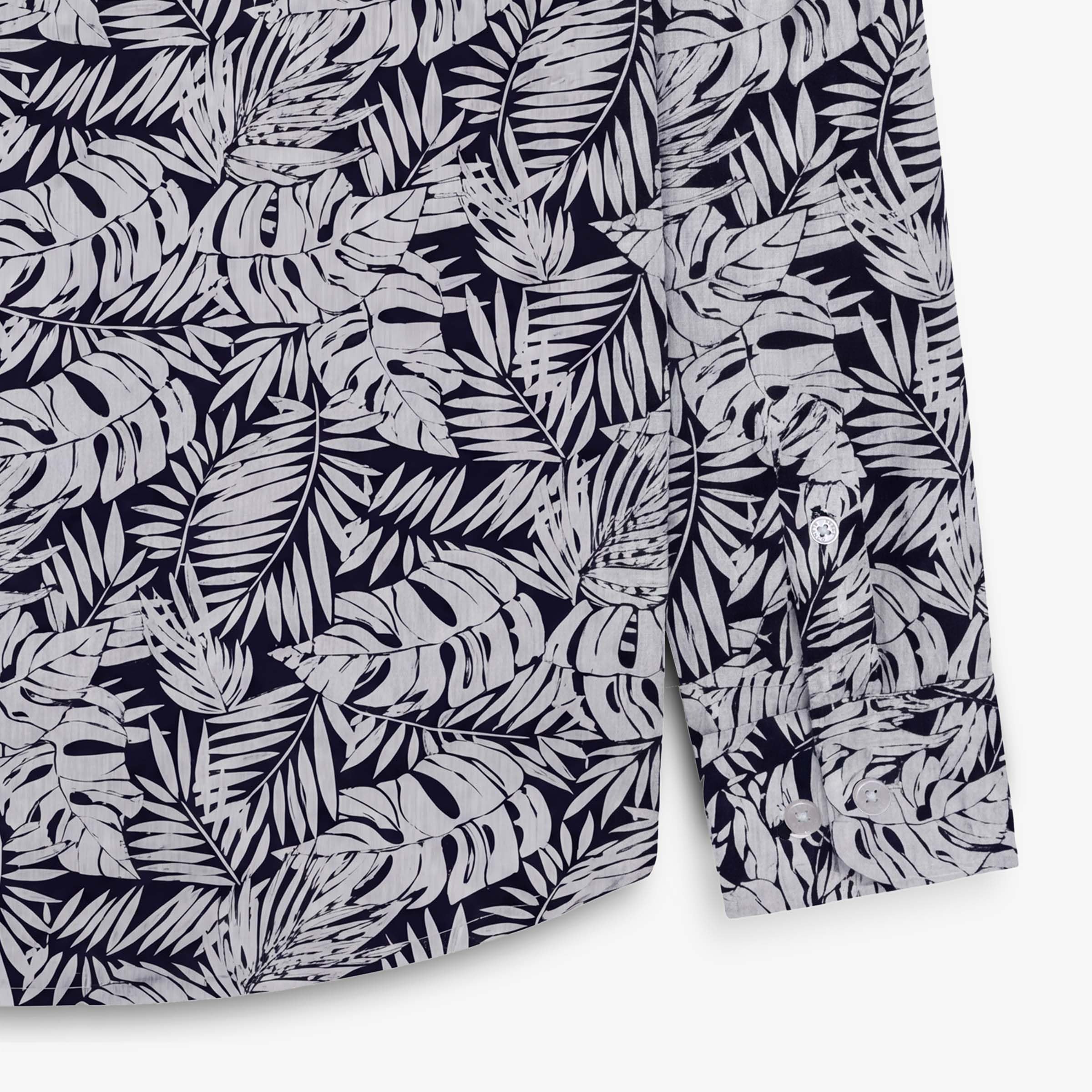 Serge Blanco Camicia a Manica Lunga in Cotone Bianco con stampe - Moda Uomo