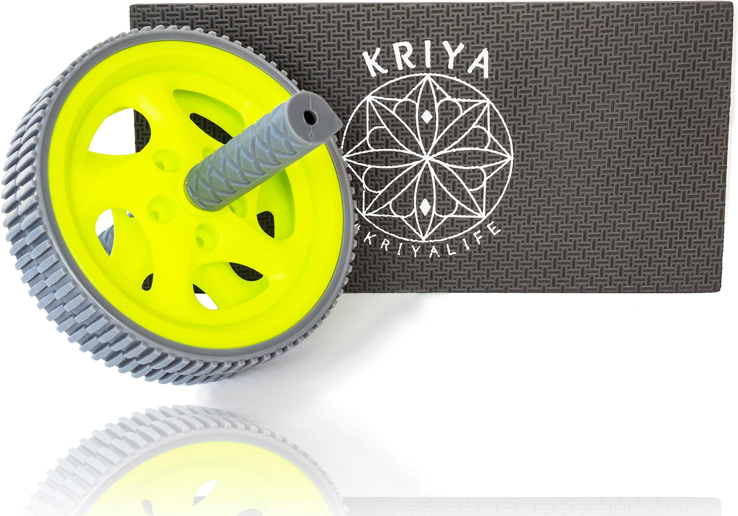 KRIYA Ab Wheel Abdominal Roller ab Workout w/Foam Mat for Your Knees