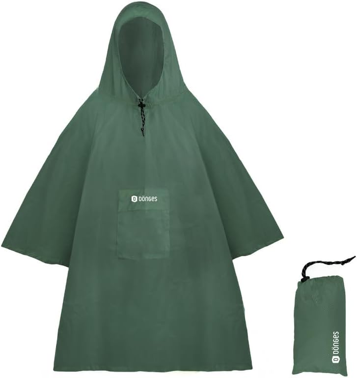 Dönges 4-in-1 Regenponcho mit Ärmeln in 4 Farben, atmungsaktiv, wasserdicht & vielseitig einsetzbar mit Brusttasche, Regenschutz für Wandern, Camping & Outdoor-Abenteuer