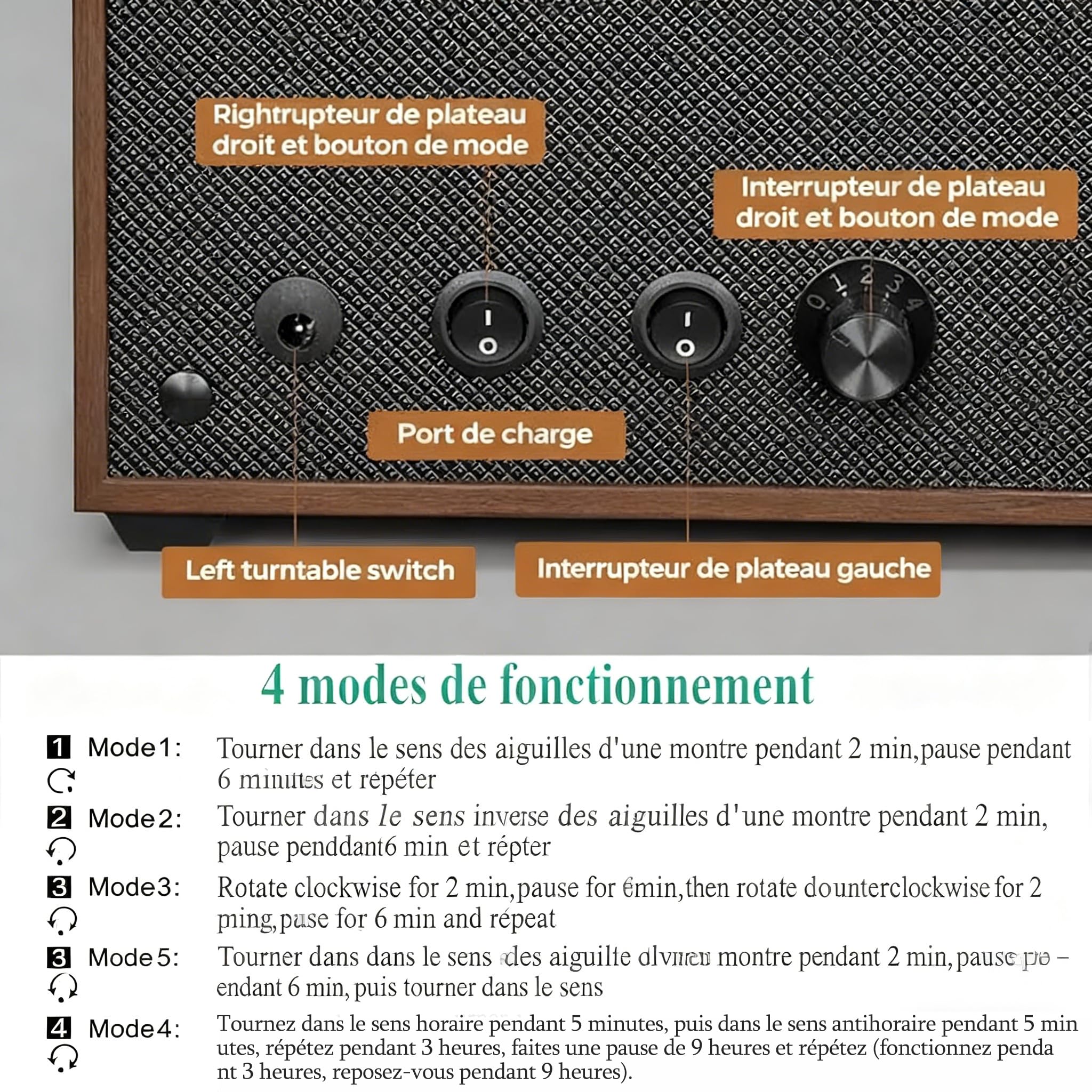 ANWBROAD Remontoir 6 Montres Spinner avec LED et Moteur Mabuchi Super Silencieux - 4 Modes de Rotation, Boîte de Remontoir Cadeau JWW003A