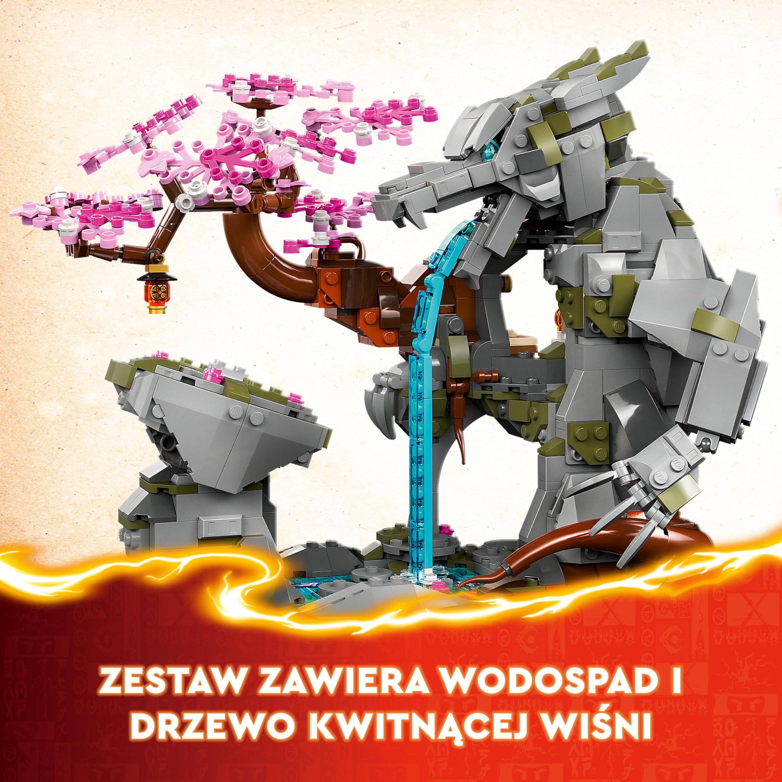 LEGO NINJAGO Świątynia Smoczego Kamienia, Zabawka Ninja dla 13-latka, Chłopców i Dziewczynek, Figurka Smoka do Zbudowania, Fajne Dekoracje do Pokoju Dziecięcego i Prezent dla Nastolatka, 71819