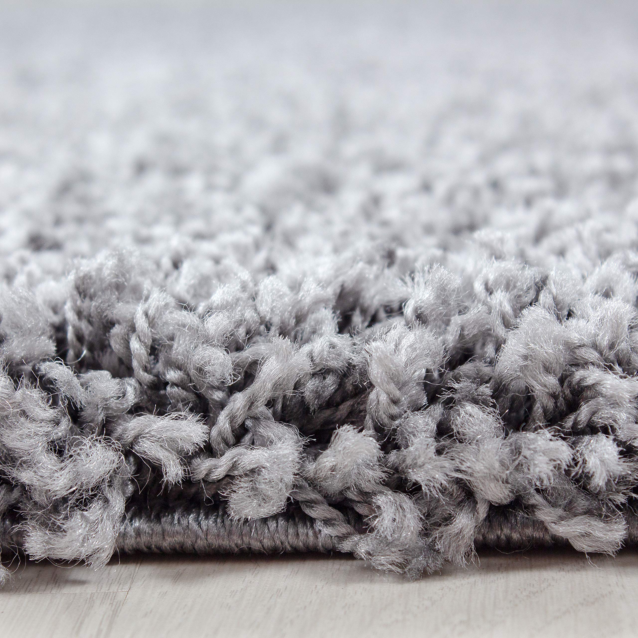 Carpettex Bettumrandung Schlafzimmer 3teilig Shaggy Teppich Hochflor Einfarbig Hellgrau Bettset:2 mal 80x150 + 1 mal 100x200 - Bettvorleger Schlafzimmer Läuferset Flauschiger Bettumrandung Teppich