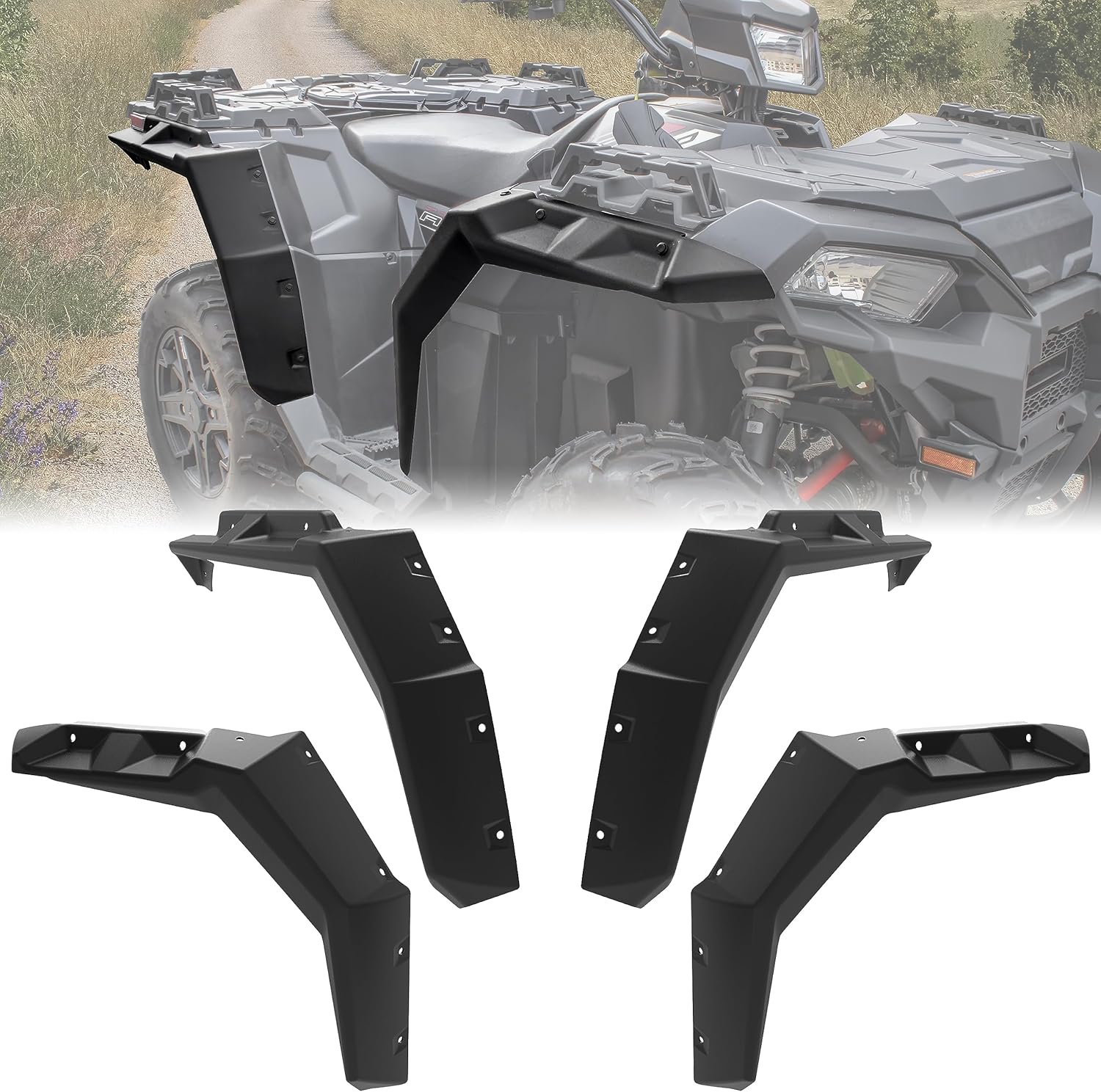 KATIMOTO Front & Rear Extended Fender Flares for Polaris