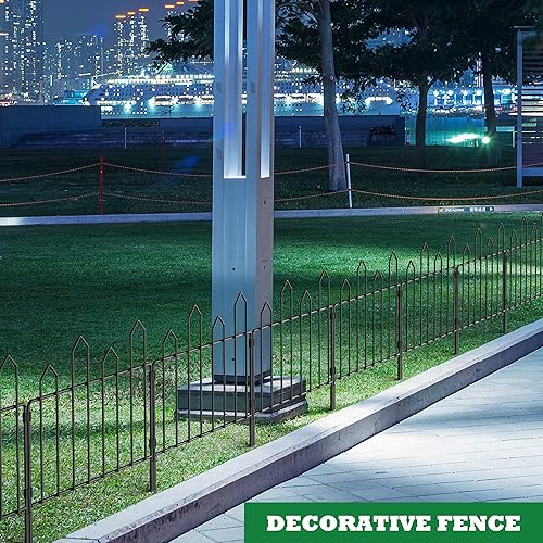Miniatura 7 de Valla decorativa de jardín, total de 10 pies de largo x 20 pulgadas de alto, borde de valla de jardín de alambre inoxidable sin excavación, cercas