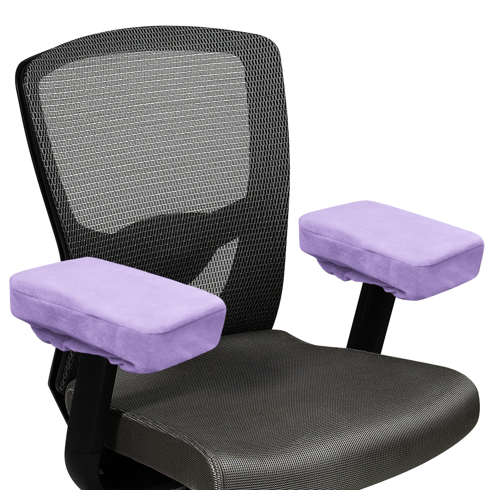 SPRING SEAON Office Chair Arm Covers Soft Memory Foam Arm Rest Pads Short Plush Gaming Chair Armrest Cushion Provide Cushioning for Elbows and Forearms 2 Pack Chair Covers for Arms Purple