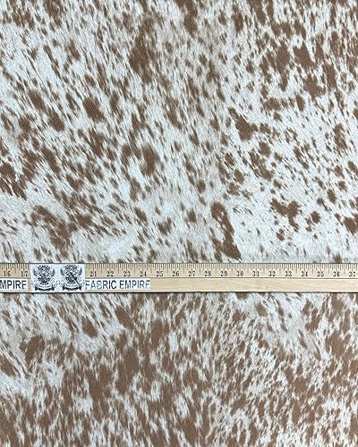 Miniatura 2 de The Yard - Tapicería de tela Cowabunga con estampado de vaca manchada de terciopelo de gamuza, 54 pulgadas de ancho, vendido por The Yard (PALOMINO)