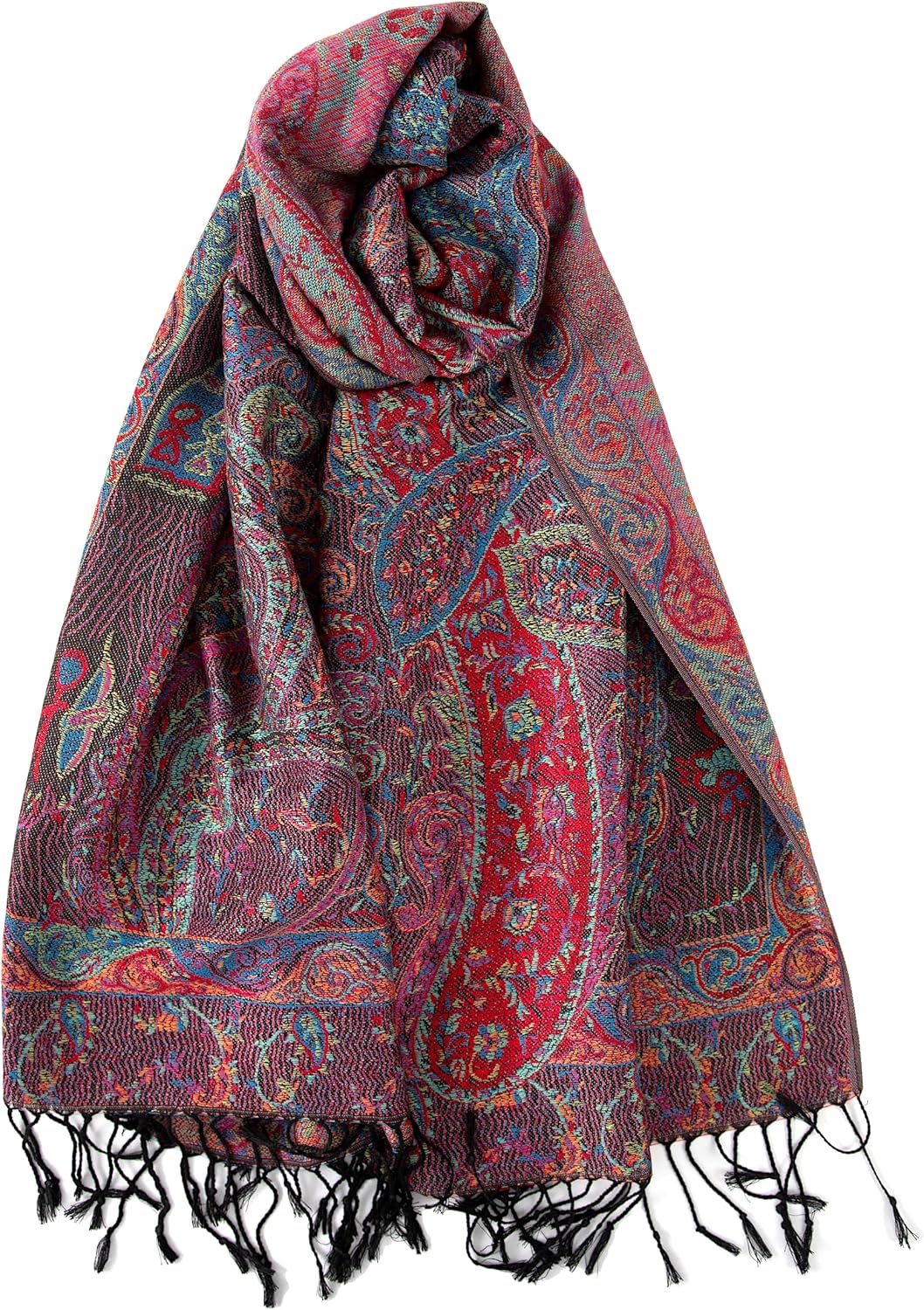 Achillea Big Paisley Pashmina Shawl Wrap for Women – Elegant Scarf for Weddings, Evening Dresses, Festivals & Daily Wear