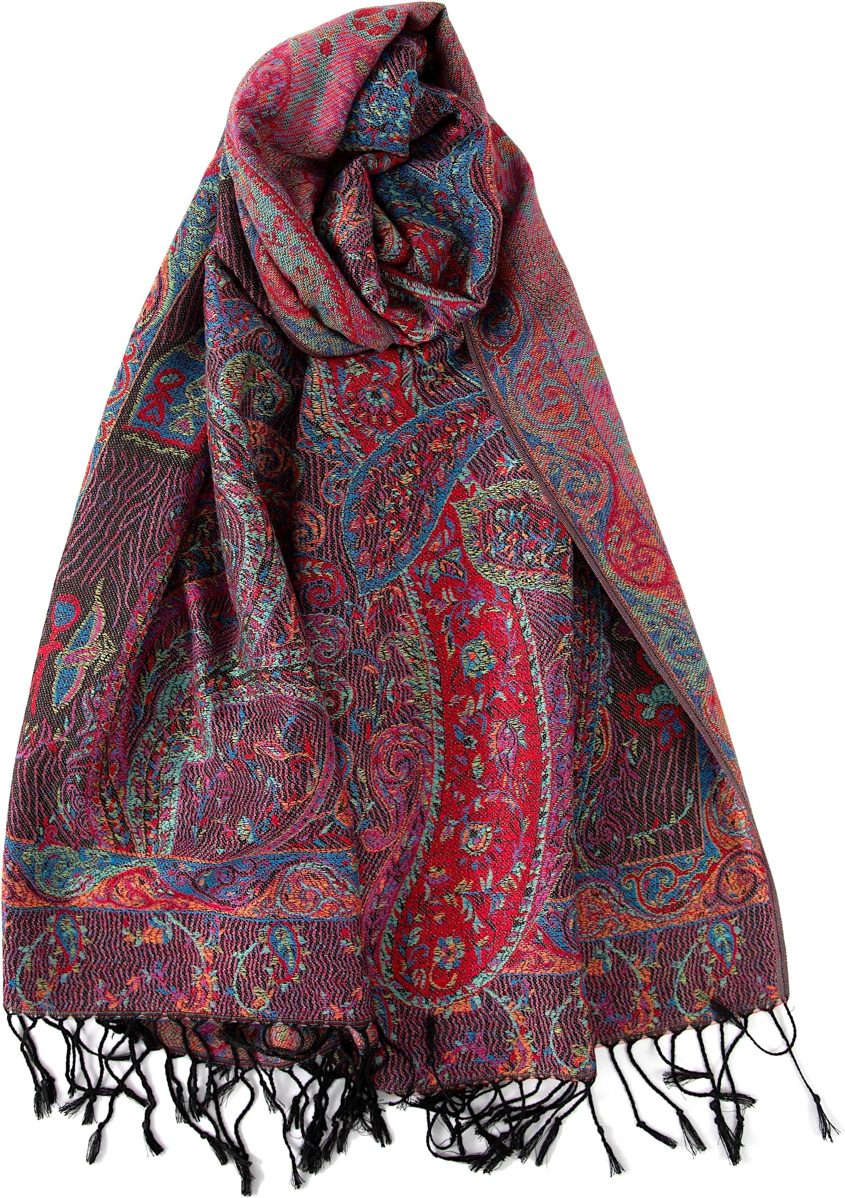 Big Paisley Pashmina Shawl Wrap for Women – Elegant Scarf for Weddings, Evening Dresses, Festivals & Daily Wear