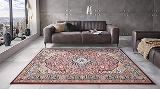Nouristan Mirkan Orient Teppich – Wohnzimmerteppich Orientalisch Kurzflor Vintage Orientalischer Teppich für Esszimmer, Wohnzimmer, Schlafzimmer – Rot, 160x230cm