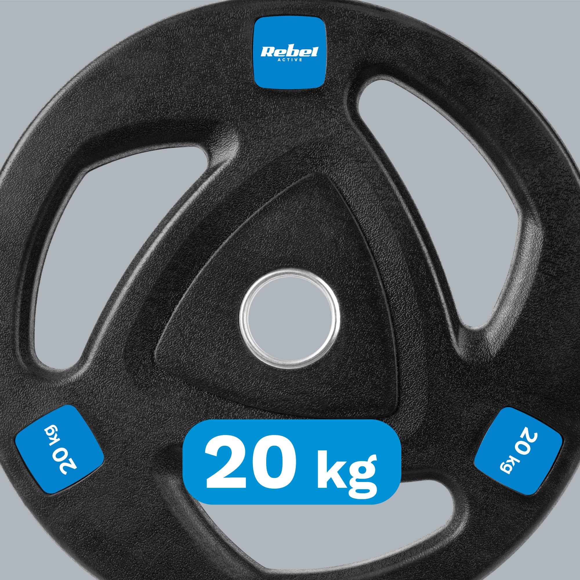 Rebelde Carga de Hierro Fundido Goma 20 kg Agujero Olímpico 51 mm RBA-2112-1