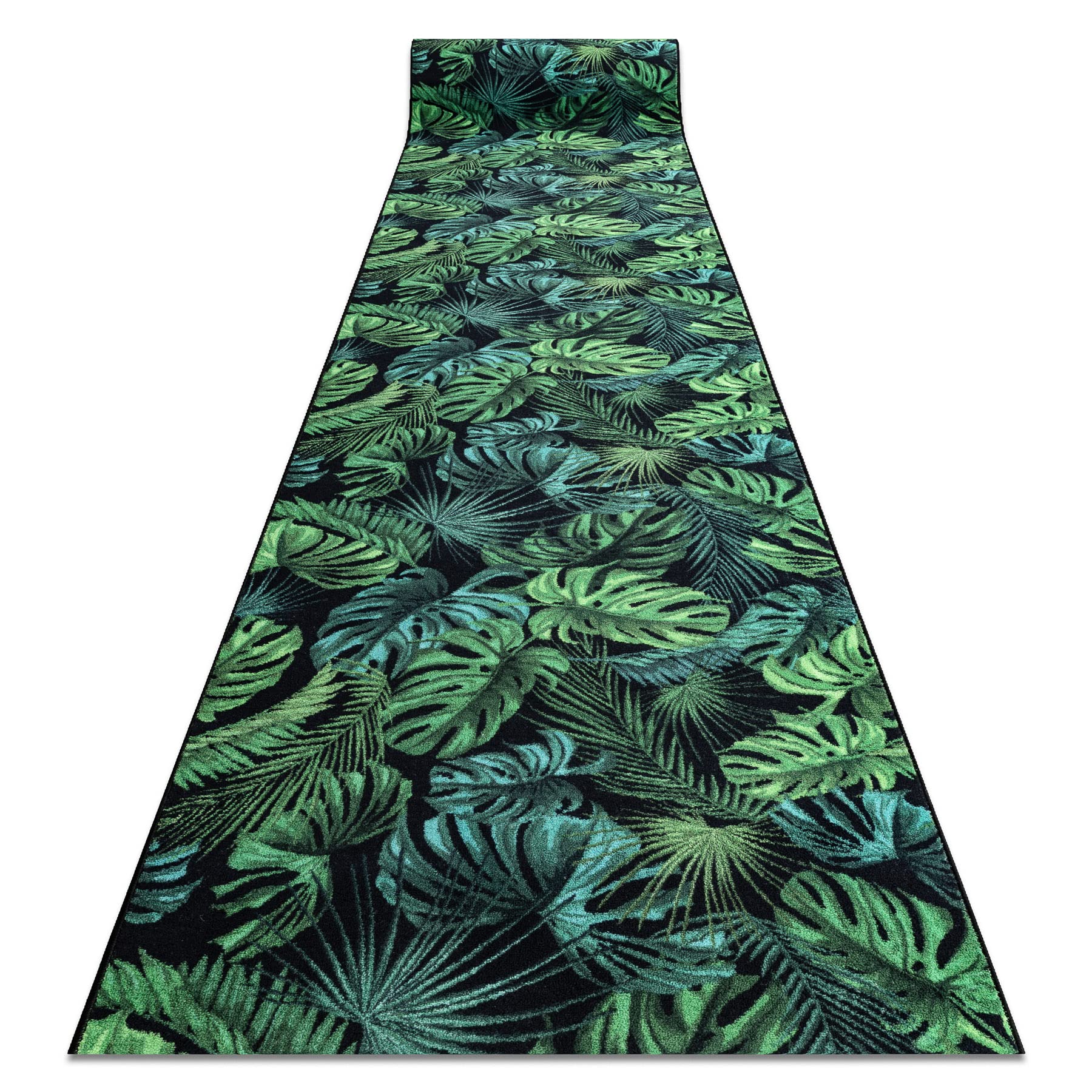 rugsx Läufer Antirutsch Monstera Laub, Gummi grün 67x190 cm