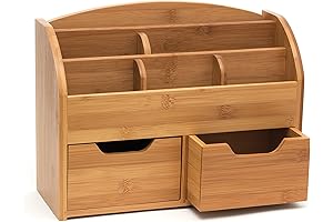 Lipper International Bamboo Wood Space-Saving Desk Organizers