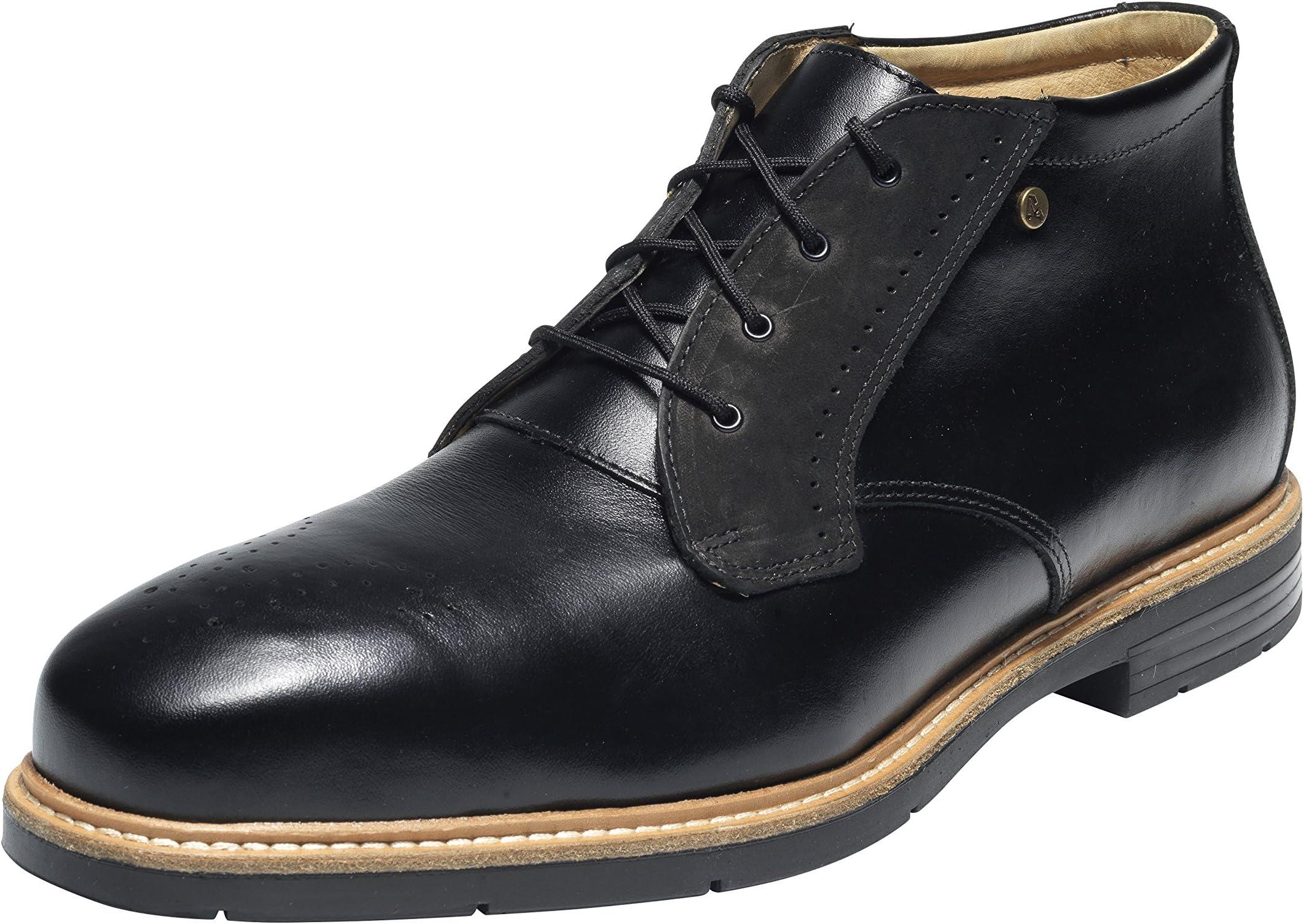 Emma Safety MM16409044 Frontier Safety Shoes - Brazilian 2 Tone Full Grain Leather Combined with Nubuck - Model: Valentino - Size EU: 44 - Colour: Black 2-Tone