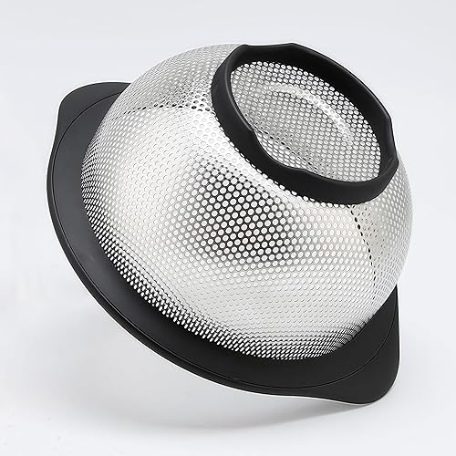 Miniatura 5 de Colador de acero inoxidable para coladores de metal y coladores de alimentos, juego de coladores de fregadero pequeños y grandes, agarre