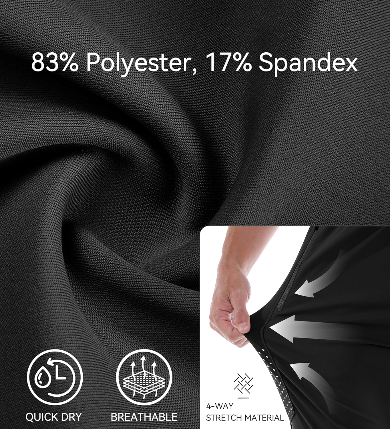 Men's Athletic Joggers Pants Stretch Tapered Casual Track Pants Elastic Waist Workout Jogging Sweatpants Zip Pockets - Image 6