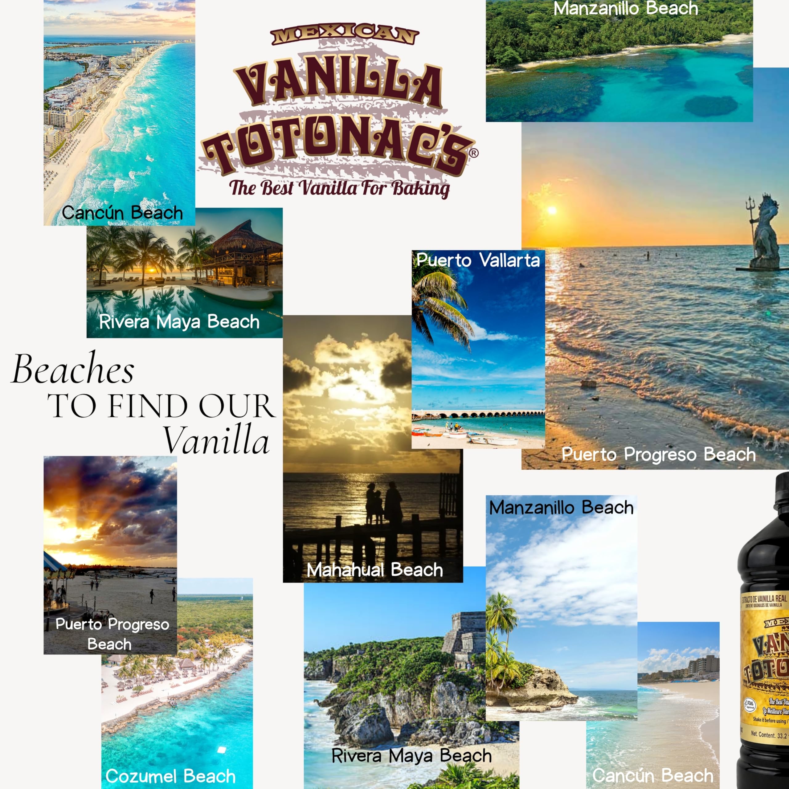 Mexican Vanilla Totonac's Pure Vanilla Flavoring, 33.2 onzas líquidas