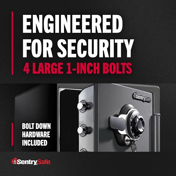SentrySafe Fireproof Waterproof Safe Dial Combination 1.23 Cu Ft SFW123DSB
