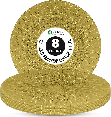 Miniatura 7 de PARTY BARGAINS Placas de carga de plástico de 13 pulgadas, color azul transparente con forma de gota de lluvia, paquete de 4