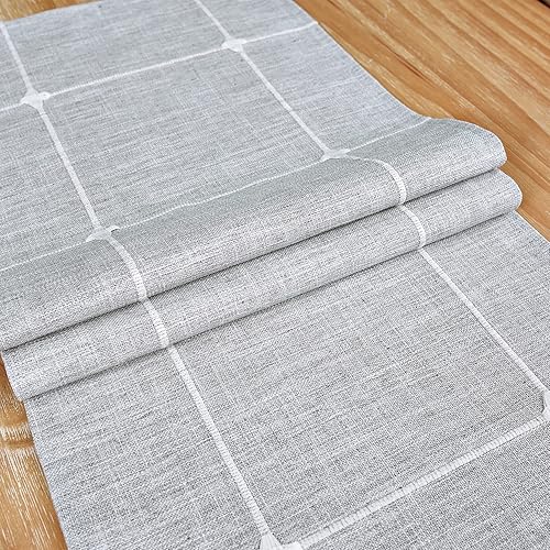 Miniatura 6 de Camino de mesa de tela bordada, rústico, a cuadros, camino de mesa rectangular a cuadros para comedor, tocador, café, fiesta, decoración de mesa de