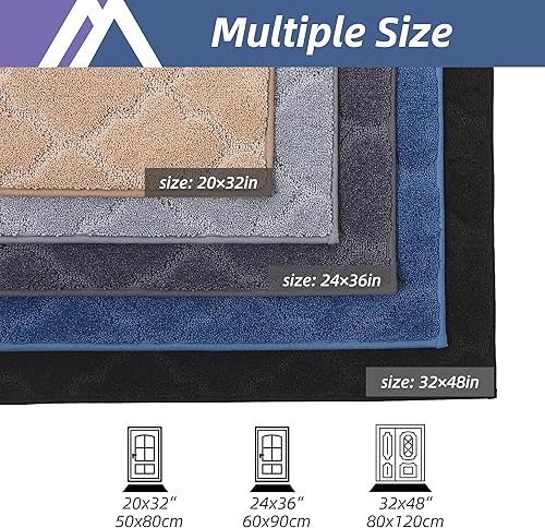 Miniatura 5 de COSY HOMEER Tapete antideslizante para entrada para uso en interiores, tapete absorbente para puerta delantera, tapete de entrada lavable de perfil
