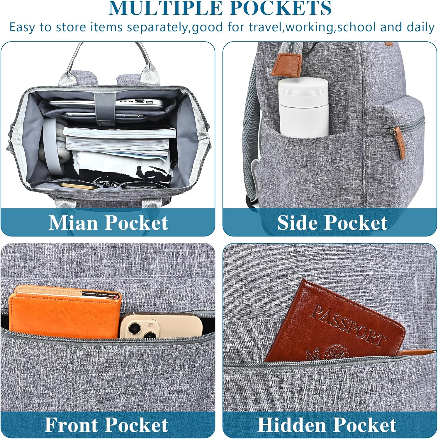 Nurse Gifts for Women - Nurse Backpack/ 15.6 Inch Laptop Backpack, Customizable Nursing Bags for Nurses Work Home Health Clinical Bag, Wide-open Anti-Theft Nurse Computer Bag with USB Charging Port