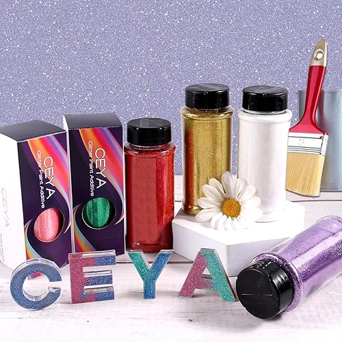 Miniatura 7 de Ceya Aditivo de pintura con purpurina ultra fina, 3.5 onzas3.53 oz Chartreuse Glitter pintura de pared 1128" 0.008" 0.008 in para pared de emulsión,