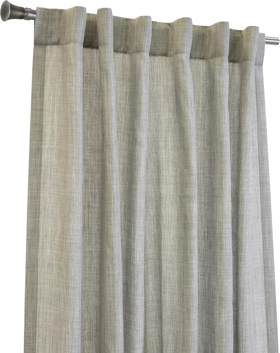 Jayce Light Filtering Dual Header Indoor Curtain 52 x 108 in Silver