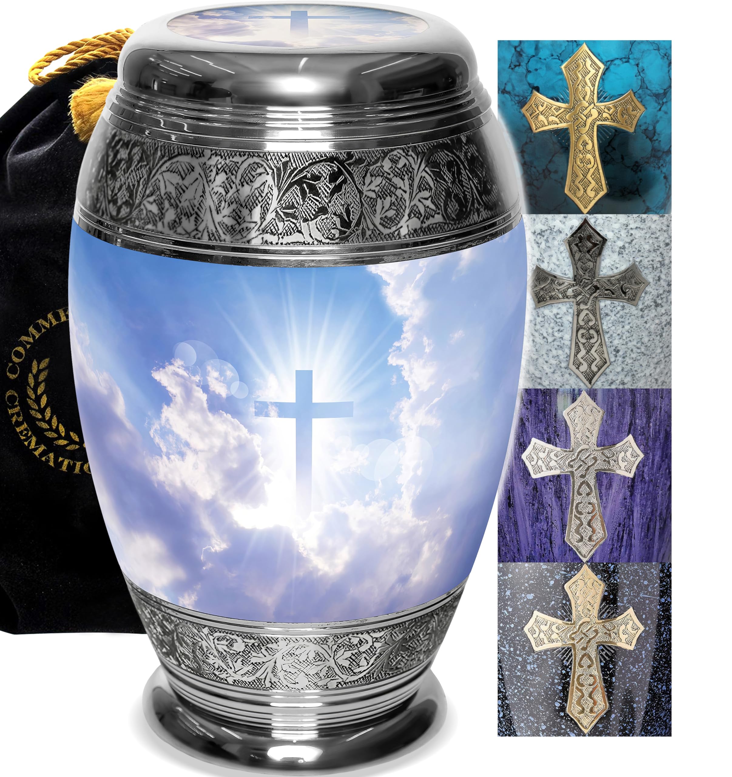 Heavenly Cross Cremation Urns for Human Ashes Adult Male &amp; Female Urns