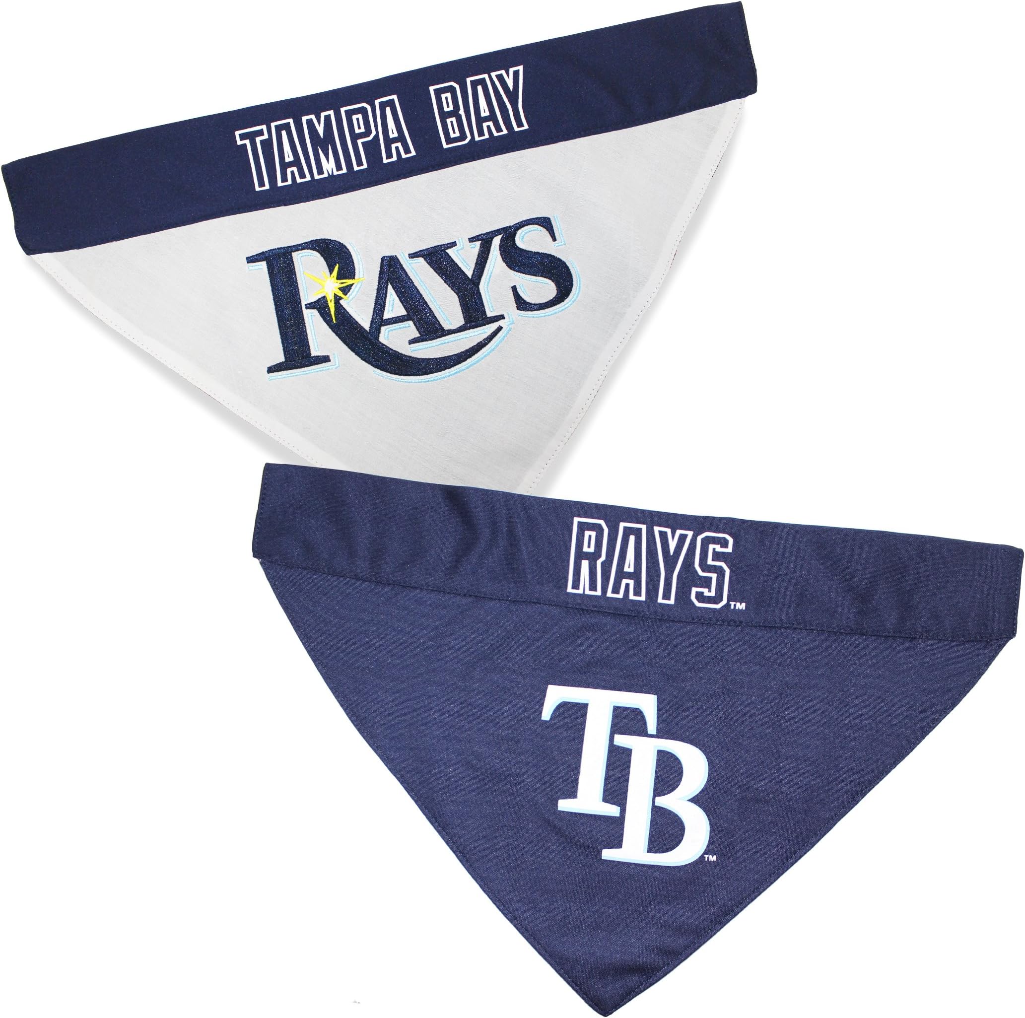 RAY-3217-L-XL MLB Tampa Bay Rays Reversible Pet Bandana, Large/X-Large, MLB Team Color