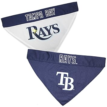 Pets First RAY-3217-L-XL MLB Tampa Bay Rays Reversible Pet Bandana, Large/X-Large, MLB Team Color