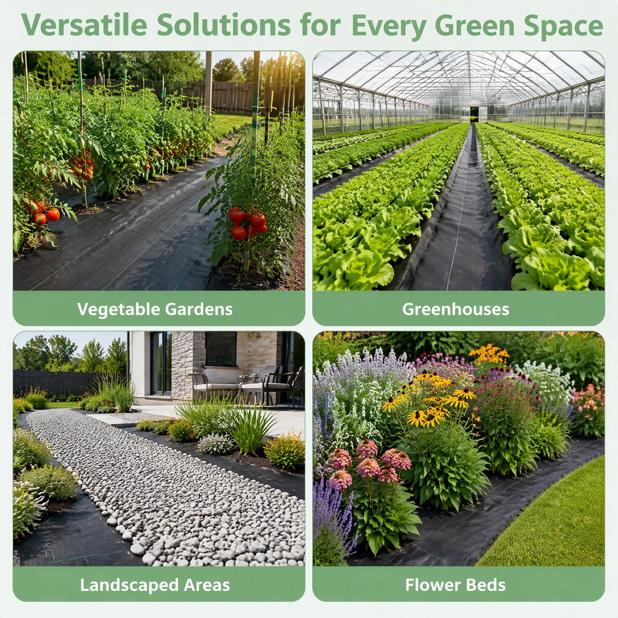 Telo Pacciamatura 2m x 50m, Telo Anti Erbacce per Orto Giardino, 70 g/m²
