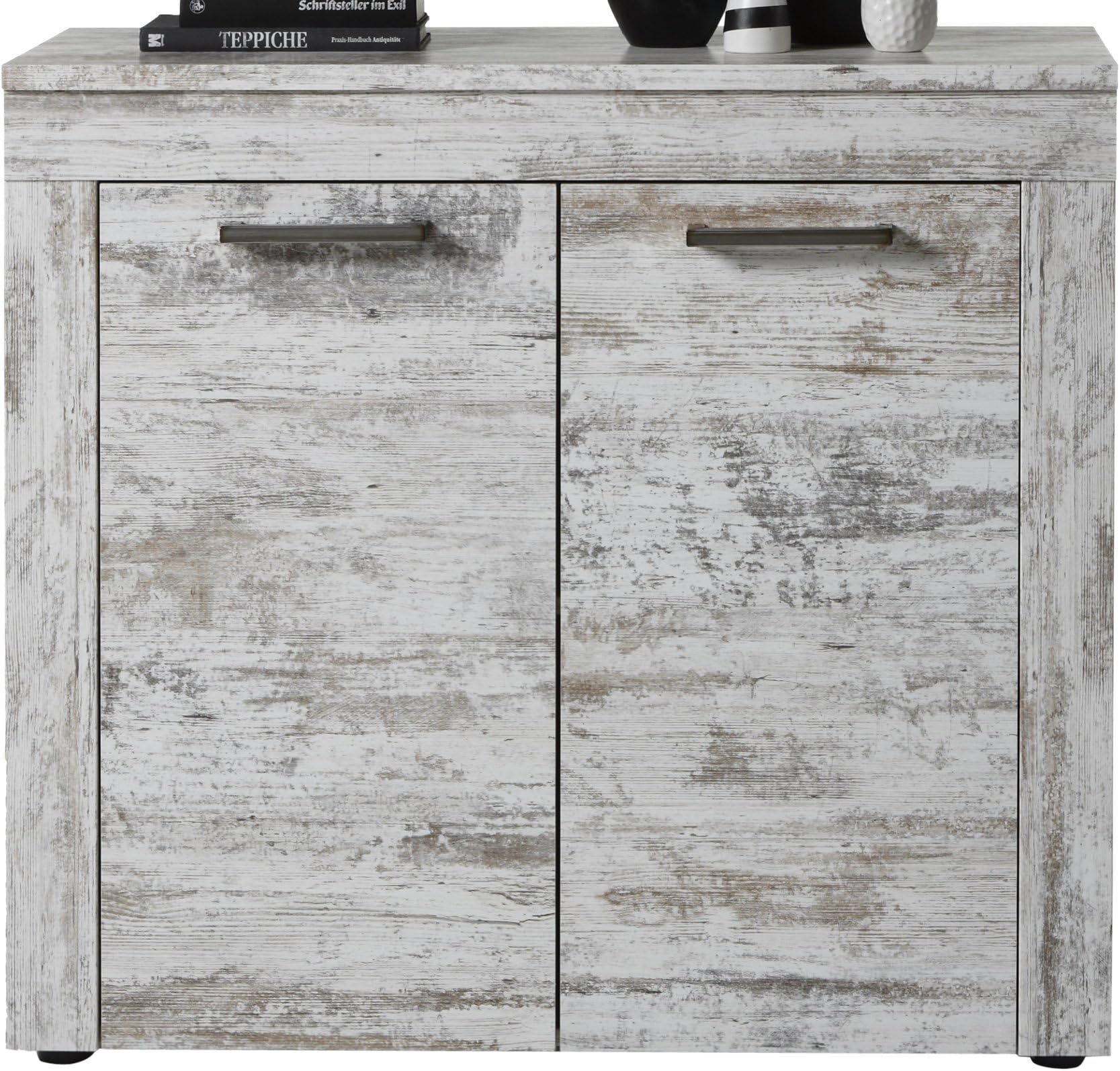 Trendteam 1276-878-68 River Chest of Drawers Buffet Pine Style Shabby Chic Retro White LxHxD 95 x 89 x 41 cm