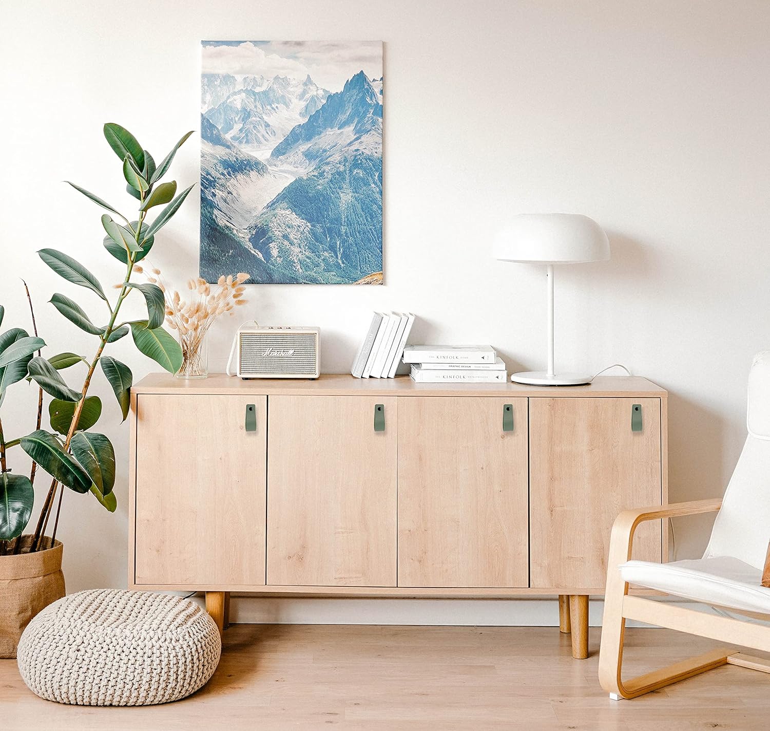 Brute Strength - Leather Drawer Pulls - Pale Green - 12 pcs - 6-1/2 x 1 ’’ - Leather Handle - Leather Dresser Pulls - Cabinet knobs Dresser knobs - Dresser Handles