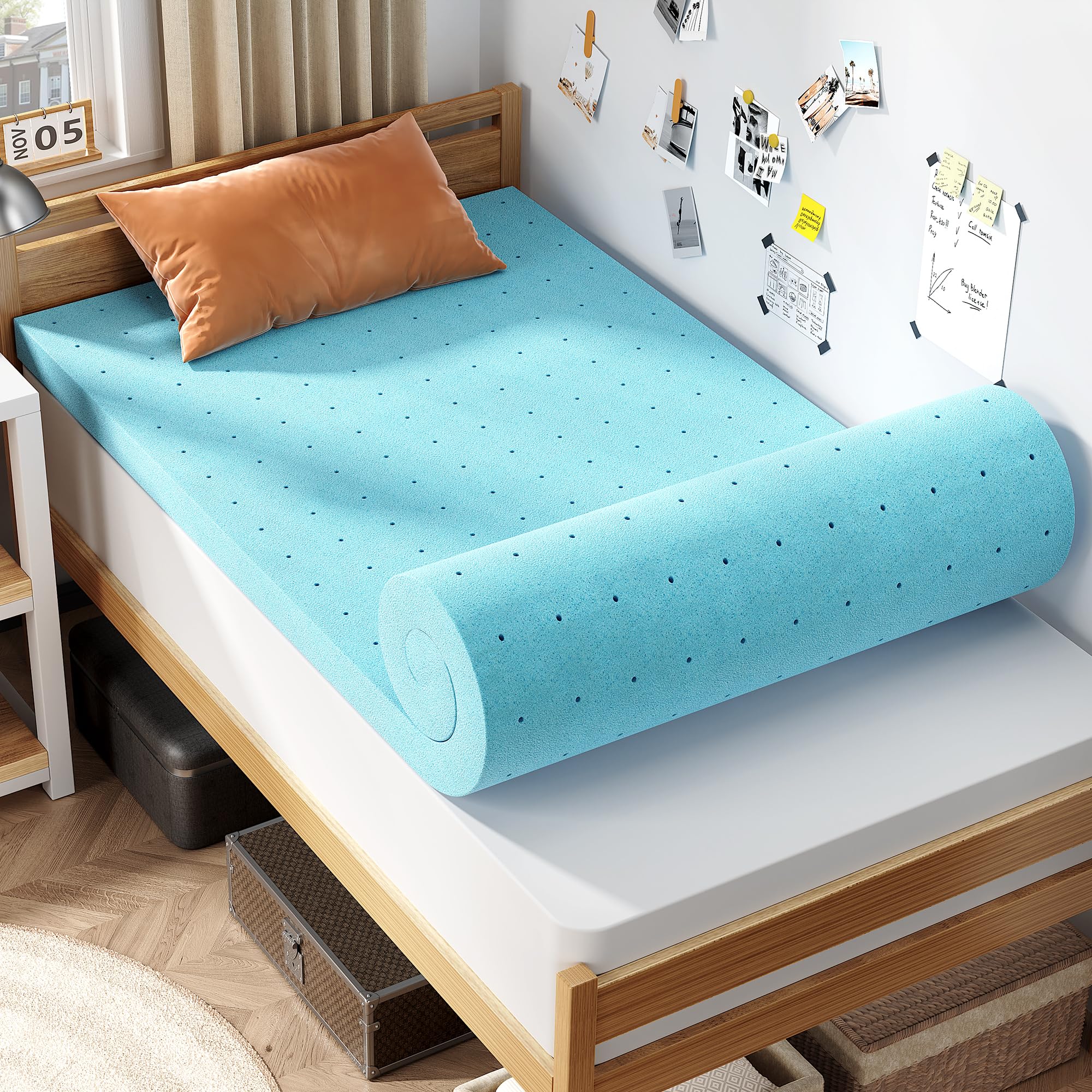 BedsPick Twin XL Memory Foam Mattress Topper 3 Inch